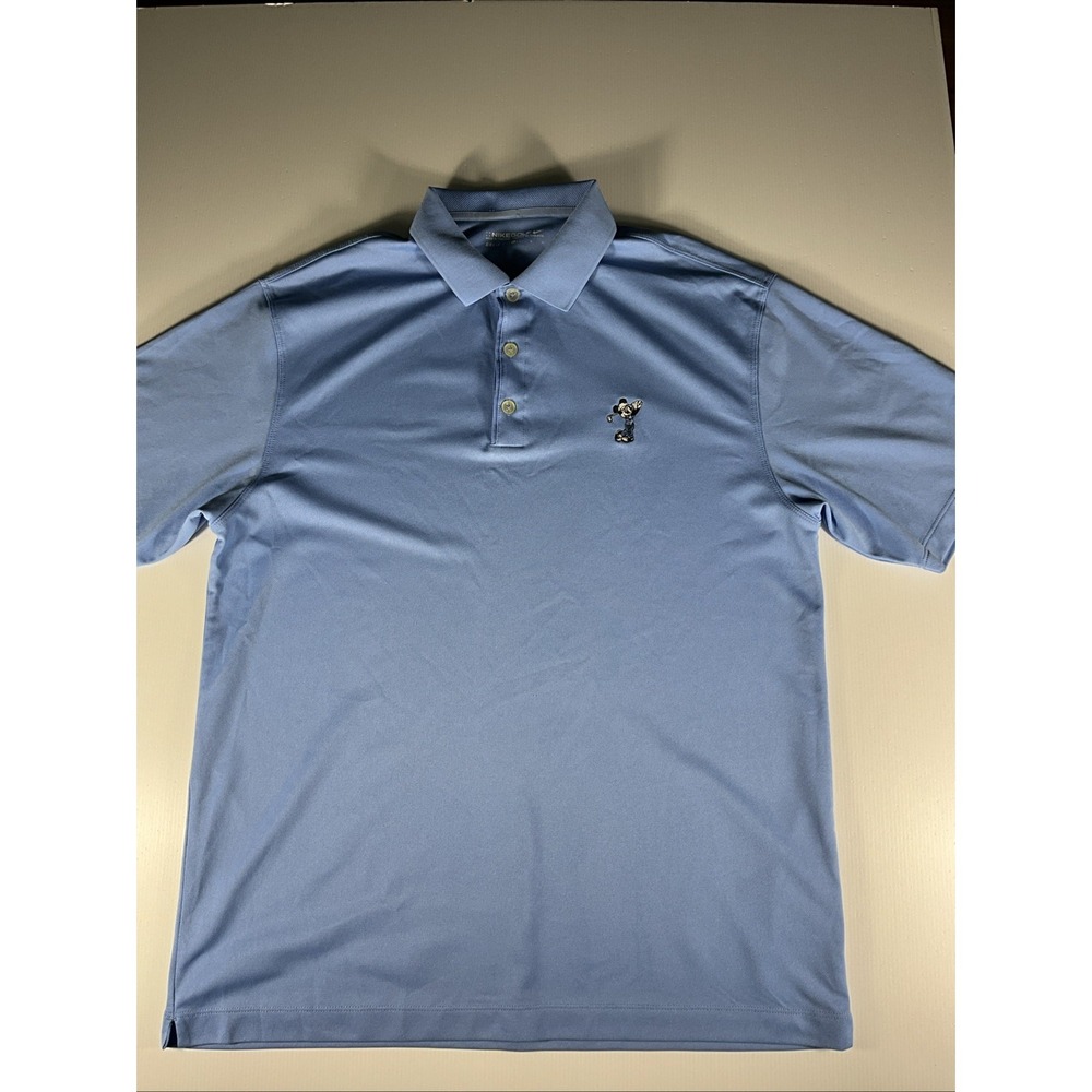 Nike Golf Disney Mickey Mouse Men's Large Blue Dri-FIT Polo Shirt Embroidered